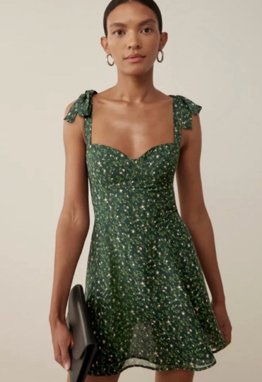 Reformation Dress 4 Niara Floral Mini Green Sundress Boho Cottagecore Coquette
